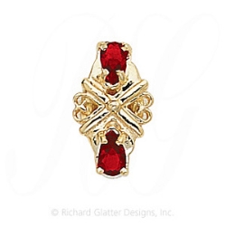 GS191 G - 14 Karat Gold Garnet Slide 